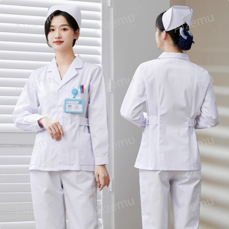 New White Long Sleeve Nurse Un - Lab Coat Medical recension och pris
