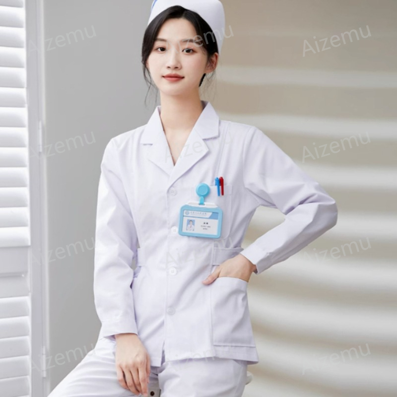 New White Long Sleeve Nurse Un - Lab Coat Medical recension och pris