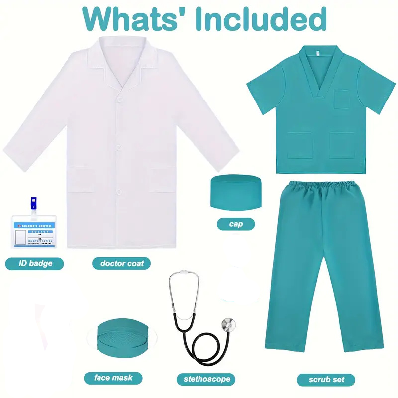 7PCS Kids Doctor Nurse Cosplay - Lab Coat Medical recension och pris