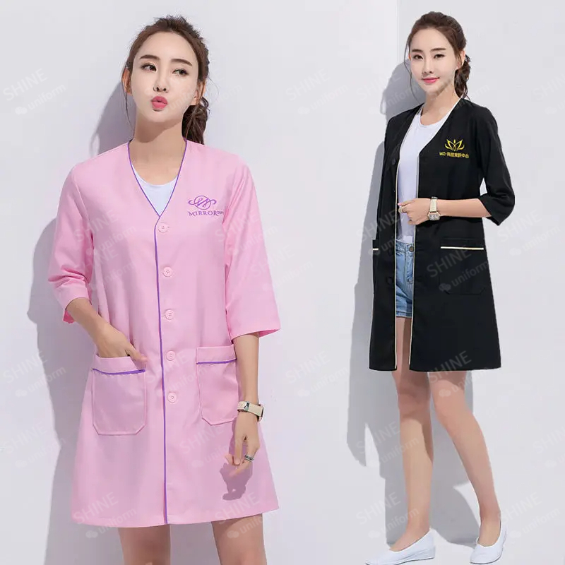 beauty uniform beautician Cust - Lab Coat Medical recension och pris